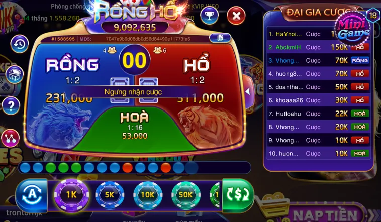 Trải Nghiệm Dragon Tiger Tại RikVip Với Một Lá Bài Quyết Định Vận Mệnh Cực Hấp Dẫn
